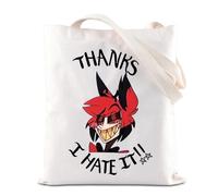 FOTAP Hazbin Cartoon Merch Alastor Demon Gift Thank I Hate It Alastor Inspire Bolso de mano Hazbin Anime Merch, Hate It UK, 14.56INCHES