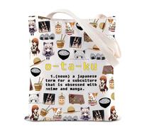 FOTAP Kawaii - Bolsa de hombro japonesa de manga con diseño de anime Is Life, Otaku Definition Inspire, regalo para entusiastas del anime, O-ta-ku Reino Unido, INCHES