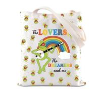 FOTAP Kermit Rainbow Frog Gift The Lovers The Dreamers and Me - Bolsa de mano para amantes de la rana cantante, regalo de Kermit The Frog Merchandise, Dreamers and Me Uk2, 14.56INCHES