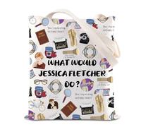 FOTAP Murder Tv Show Inspired Gift Jessica Fletcher - Bolsa de mano para fanáticos del misterio de asesinato, regalo para amantes del thriller, What Would Uk2, INCHES
