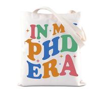 FOTAP PHD Gift In My PHD Era - Bolsa de mano reutilizable con asa de Doctor Of Philosophy, White, 14.26INCH