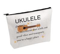 FOTAP Ukelele Player Kit de supervivencia Música Ukelele Bolsa de maquillaje Ukelele Lovers Regalos Uke Bolsa de maquillaje, Blanco, Ukelele