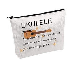 FOTAP Ukelele Player Kit de supervivencia Música Ukelele Bolsa de maquillaje Ukelele Lovers Regalos Uke Bolsa de maquillaje, Blanco, Ukelele