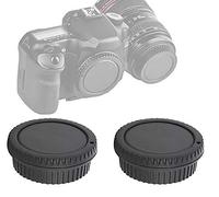 Fotasy RBC2 - Juego de 2 Tapas para Lente Trasera y Cuerpo de cámara, Gamuza de Limpieza para Canon EOS DSLR (Negro)