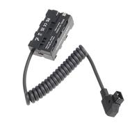 Fotga Cable de alimentación D-tap en espiral + batería simulada NP-F de doble cara NP-F550 NP-F570/960/970 para cámara de alimentación síncrona, monitor de video, luz LED, compatible con batería de