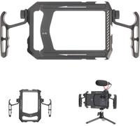 Fotga Estabilizador universal de aluminio para smartphone con asas para iPhone, Samsung, teléfono celular, Vlog, transmisión en vivo, filmación, con soporte de trípode de zapata fría