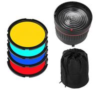 FOTGA Lente de enfoque Studio luz condensador 10 x Filtros de color amarillo, rojo, verde, azul