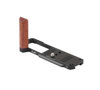 FOTGA Mango de madera en forma de L, placa de liberación rápida para cámara Panasonic Lumix S9, mango de estilo retro, soporte de trípode compatible con Arca Swiss, placa base de aleación de aluminio
