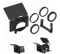 Fotga Mini caja mate de lente 4x4 4x5.65 + abrazadera de barra de 15 mm para cámara DSLR sin espejo A7 A7R A7S II III IV Z6 Z7 II R3 R5C M6 M50 GH6 BMPCC 4K 6K, compatible con 52 mm, 55 mm, 58 mm, 62