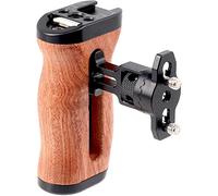 FOTGA Mini mango lateral de madera izquierda/derecha con 1/4"-20" y 3/8"-16 & Cold Shoe Mount Universal para DSLR Cámara Jaula Rig Video LED Luz (Versión Quick Releae)