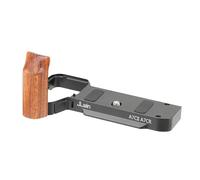 FOTGA Placa de liberación rápida con mango de madera en forma de L para cámara Sony Alpha A7CII A7CR, mango de estilo retro, soporte de trípode compatible con Arca Swiss, placa base de aleación de