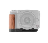 FOTGA R50V - Mango en forma de L de madera con placa de liberación rápida para cámara Canon EOS R50 V - Mango de estilo retro, soporte de placa QR compatible con trípode Arca (negro)
