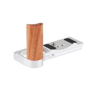 FOTGA R50V - Mango en forma de L de madera con placa de liberación rápida para cámara Canon EOS R50 V - Mango de estilo retro, soporte de placa QR compatible con trípode Arca (plata)