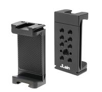 FOTGA Soporte de aluminio para teléfono móvil, adaptador para smartphone con 2 zapatas frías y rosca de 1/4" 3/8", compatible con trípode Arca Swiss