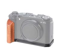 FOTGA XM5 Mango en forma de L con soporte de placa de liberación rápida para cámara FUJIFILM X-M5, mango lateral de madera integrado, placa de liberación rápida compatible con Arca Swiss (negro)