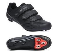 FOTGOAT Zapatillas de Ciclismo Unisex Adulto, Negro, Talla 42 EU, Zapatillas de Ciclismo Indoor y Outdoor, Compatibles con Peloton y Look Delta, Tacos Incluidos
