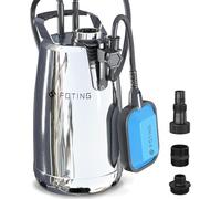 FOTING Bomba de agua sumergible limpia/sucia de 1HP, bomba de utilidad de 4600 GPH, bomba de agua de transferencia eléctrica portátil termoplástica para piscina, estanque, sótano con cable de