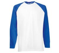 Fotl Long Sleeve Baseball tee - Camisa con Manga Larga para Hombre, Color Multicoloured (White/Royal), Talla XL
