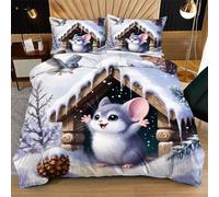 Fotmung Conjunto de Ropa de Cama HáMster Gris, Set de Funda de Edredón 3 Piezas - 220x240 cm, Confort Superior en Todas Las Estaciones, Elegancia para tu Dormitorio Principal R30