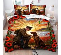 Fotmung Conjunto de Ropa de Cama Perro Golden Retriever con Flores, Set de Funda de Edredón 3 Piezas - 220x240 cm, Confort Superior en Todas Las Estaciones, Elegancia para tu Dormitorio Principal-A88