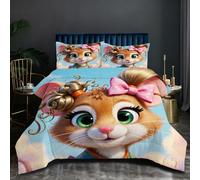 Fotmung Edredón Nordica Cama 105-200x200 cm RatóN MarróN, Juego de Ropa para Cama de 2 Personas, Edredón Estampado de 4 Estaciones + 2 Funda de Almohada 50 x 75 N101