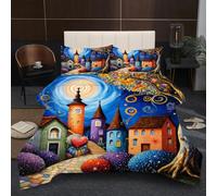 Fotmung Edredón Nordica Cama 150-220x240 cm Casa, 3 Piezas Juego de Ropa para Adultos, 3D Edredón de Microfibra y 2 Funda de Almohada (220 x 240-50 x 75) D15