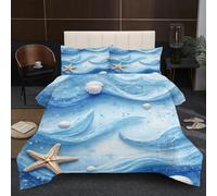 Fotmung Edredón Nórdica Cama 180-240x260 cm Estrella de Mar, Edredón de Microfibra para Adolescentes Niños, 3D Transpirable Edredón y 2 Fundas de Almohada 50 x 75 cm