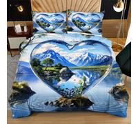 Fotmung Funda Nórdica 240x260 cm Corazones de Colores, Funda Nórdica Extra Grande + 2 Fundas de Almohada, Resistente al Lavado y al Desgaste, Transforma tu Cama en una Obra de Arte L162-