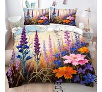 Fotmung Funda Nórdica 240x260 cm Estampado De Flores De Colores, Funda Nórdica Extra Grande + 2 Fundas de Almohada, Resistente al Lavado y al Desgaste, Transforma tu Cama en una Obra de Arte-A304