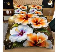 Fotmung Funda Nórdica 240x260 cm Flores Románticas, Funda Nórdica Extra Grande + 2 Fundas de Almohada, Resistente al Lavado y al Desgaste, Transforma tu Cama en una Obra de Arte L262-