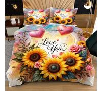 Fotmung Funda Nórdica 240x260 cm Flores Románticas, Funda Nórdica Extra Grande + 2 Fundas de Almohada, Resistente al Lavado y al Desgaste, Transforma tu Cama en una Obra de Arte L222-