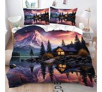 Fotmung Funda Nórdica 240x260 cm MontañA Nevada 3D, Funda Nórdica Extra Grande + 2 Fundas de Almohada, Resistente al Lavado y al Desgaste, Transforma tu Cama en una Obra de Arte-A240