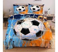 Fotmung Funda Nórdica 240x260 cm Pelota de Fútbol, Funda Nórdica Extra Grande + 2 Fundas de Almohada, Resistente al Lavado y al Desgaste, Transforma tu Cama en una Obra de Arte E148