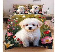Fotmung Funda Nórdica 240x260 cm Perro Animal, Funda Nórdica Extra Grande + 2 Fundas de Almohada, Resistente al Lavado y al Desgaste, Transforma tu Cama en una Obra de Arte E260