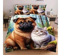 Fotmung Funda Nórdica 240x260 cm Perro Animal, Funda Nórdica Extra Grande + 2 Fundas de Almohada, Resistente al Lavado y al Desgaste, Transforma tu Cama en una Obra de Arte E240