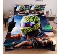 Fotmung Juego de Cama 150x200 Piloto de Carrera, Conjunto de Ropa de Cama 3 Piezas, Incluye 1 Funda de Edredón + 2 Fundas de Almohada, Lavable a Máquina, Suave al Tacto, Fácil de Cuidar 166A