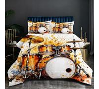 Fotmung Juego de Cama 220x240 cm BateríA MarróN, 3 Piezas para 4 Estaciones, Incluye 2 Fundas de Almohada 50x75 cm, Suave y Ligero, para Dormitorio Principal, N200