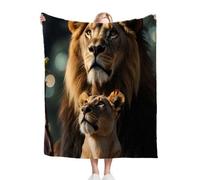 Fotmung Manta de Flanela Plush Animales 3D LeóN, Tamaño 150x200 cm Ideal para la Cama Matrimonial, Accesorio Elegante para la Sala de Estar, Ligera y Respirable, Usable Durante Todo el Año-B342