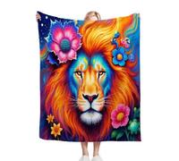 Fotmung Manta de Flanela Plush Animales A Color LeóN, Tamaño 150x200 cm Ideal para la Cama Matrimonial, Accesorio Elegante para la Sala de Estar, Ligera y Respirable, Usable Durante Todo el Año-B362