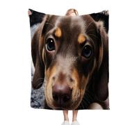 Fotmung Manta de Flanela Plush Perro MarróN, Tamaño 150x200 cm Ideal para la Cama Matrimonial, Accesorio Elegante para la Sala de Estar, Ligera y Respirable, Usable Durante Todo el Año R58