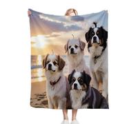 Fotmung Manta de Flanela Suave Perro Animal, 180x220 cm para Recibir Huéspedes, Manta para Viajes Cortos, Decoración para Pisos Pequeños, Lavable a Máquina y Duradera en el Tiempo R160