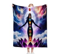 Fotmung Manta para Cama 130x150 Mujer Morada Y ConstelacióN, Impresa 3D Suave y Cálida Manta de Microfibra Franela, Multiusos Cubierta de Cama Mullida para Niños Adultos, 130x150 cm-A323