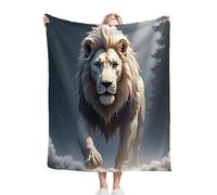 Fotmung Manta para Sofá 240 x 260 Animal León, Mullida Mantas para Cama 180 de Franela, Cálida Reversible Manta Polar de Microfibra para Cubre Colchas, 260x240 cm A365