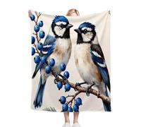 Fotmung Manta Polar 150x200 Infantil PáJaro Azul, 3D Impresión Microfibra Suave Acogedora Cubierta de Cama, Cálida Manta sofá de Franela para Adultos Niños Mascota P221