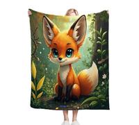 Fotmung Manta Polar 150x200 Infantil Zorro de Dibujos Animados, 3D Impresión Microfibra Suave Acogedora Cubierta de Cama, Cálida Manta sofá de Franela para Adultos Niños Mascota A319