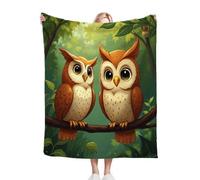 Fotmung Manta Polar 220 x 240 BúHo de Dibujos Animados, Mantas de Franela Mantilla para Cama 135/150, Microfibra Manta de Viaje Multiuso para Oficina Niños y Adultos, 220x240 cm A317