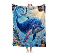 Fotmung Mantas para Cama 105-180x220 DelfíN Azul, Mantas Polar Microfibra Franela Extra Suave para Niños Adultos, Cálida Manta Cubre Sofá para Hogar Oficina Viaje P59