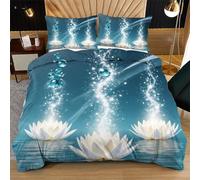 Fotmung Set de Funda de Edredón Calabaza Iluminada, Incluye Fundas de Almohada, Cierre Lateral Oculto y Esquinas con Correas, Tacto Suave Uso en Hogar y para Regalo D364 D364