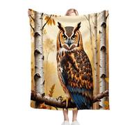 Fotmung Throw de Flanela Cálida BúHo MarróN, 130x150 cm Ideal para el Sofá, Manta para la Siesta Tarde, Lavable a Máquina y Sin Pérdida de Color Ligera de Llevar y Fácil de Almacenar P204