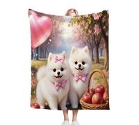 Fotmung Throw de Flanela Cálida Perro CorazóN, 130x150 cm Ideal para el Sofá, Manta para la Siesta Tarde, Lavable a Máquina y Sin Pérdida de Color Ligera de Llevar y Fácil de Almacenar R266